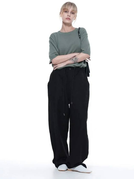 LSSWP BK Linen Slit String Wide Pants Black - CHANCE'S NOI - BALAAN 2