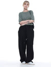 Men s LSSWP BK Linen Slit String Wide Pants Black - CHANCE'S NOI - BALAAN 1