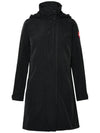 Women's Belt Collar Hooded Jacket Black - CANADA GOOSE - BALAAN 1