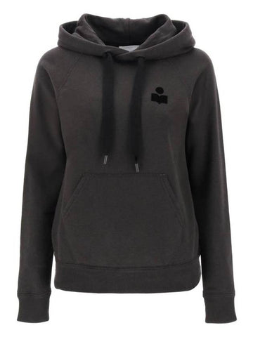 Malibu Logo Print Hooded Top Washed Black - ISABEL MARANT - BALAAN 1