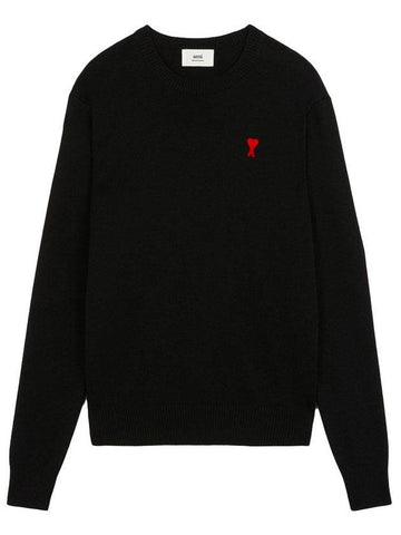 de Coeur Embroidery Crewneck Sweater Black - AMI - BALAAN.