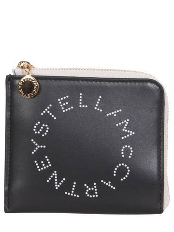 Logo Zipper Card Wallet Black - STELLA MCCARTNEY - BALAAN 1