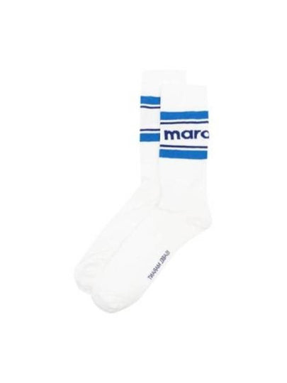 Dona Logo Print Socks White Blue - ISABEL MARANT - BALAAN 2