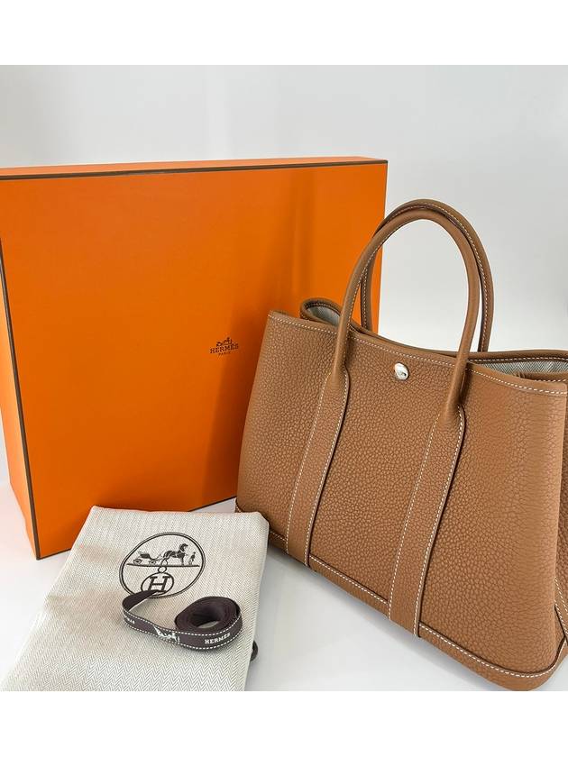 Garden Party 30 Bag Negonda Palladium Gold - HERMES - BALAAN 4