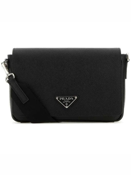 Saffiano Leather Shoulder Bag Black - PRADA - BALAAN 2