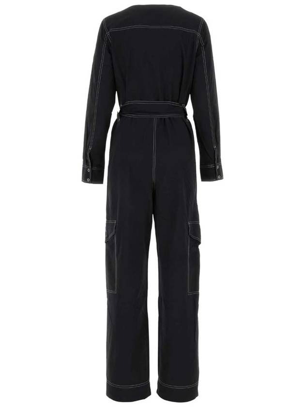 Stitch Detail Belted Jumpsuit Black - GANNI - BALAAN 3