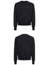 Small Heart Logo Sweatshirt Black - AMI - BALAAN 5