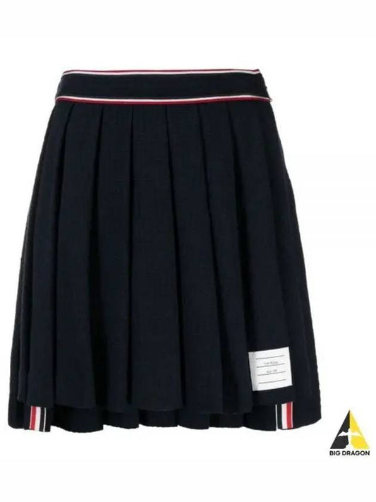 University Striped Mini Pleated Skirt Navy - THOM BROWNE - BALAAN 2