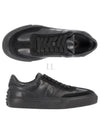 Round Toe Leather Low Top Sneakers Black - TOD'S - BALAAN 2