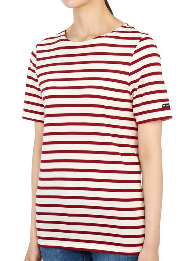 Levant Modern Striped Short Sleeve T-Shirt Red - SAINT JAMES - BALAAN 8