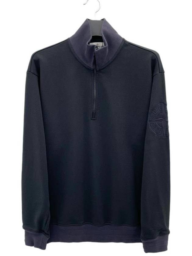 Embroidered logo half zip up sweatshirt - STONE ISLAND - BALAAN 2