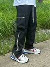 Nylon Side Zipper Cargo Pants Black Cream - CLACO - BALAAN 2