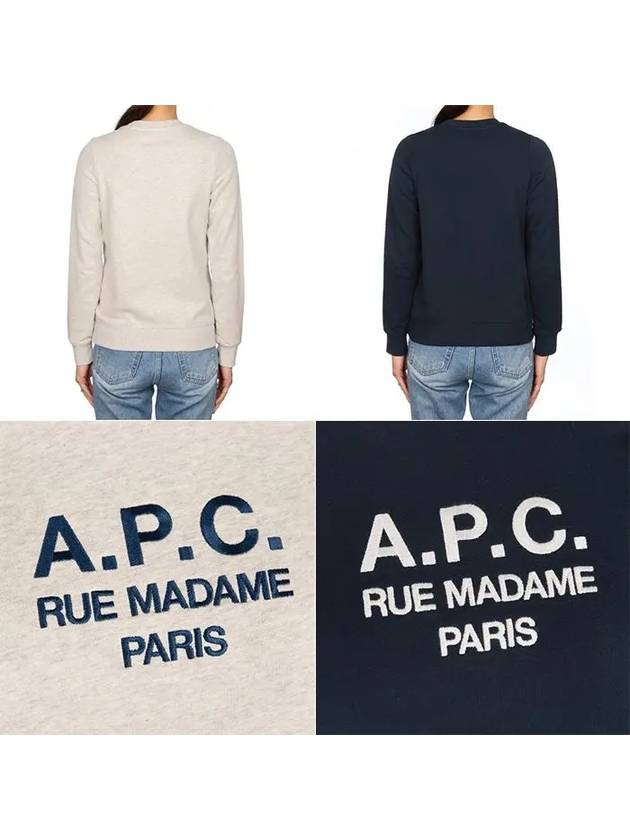 Women's Tina Logo Sweat Sweatshirt Navy - A.P.C. - BALAAN 9