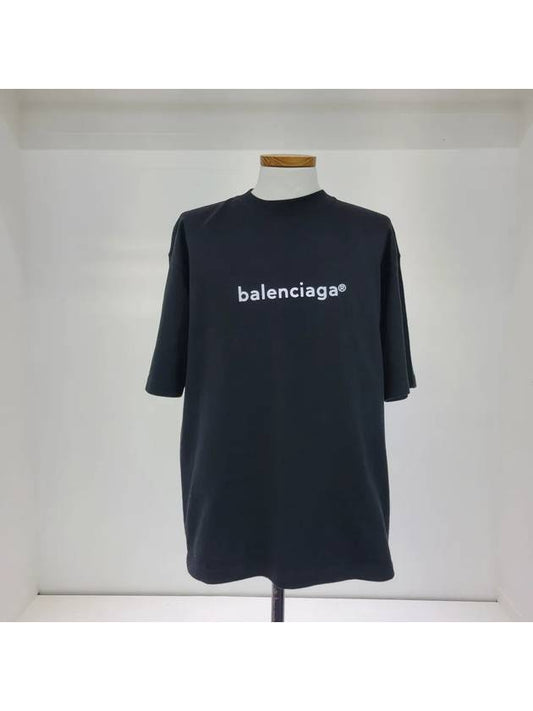 New Copyright Medium Fit Short Sleeve T-Shirt Black - BALENCIAGA - BALAAN 2