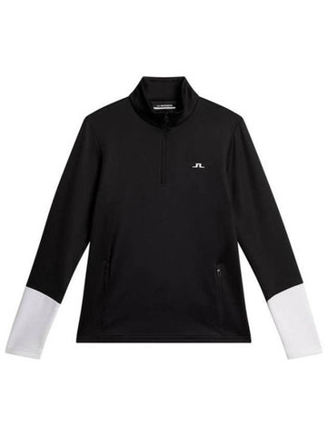 Women's Aerial Quarter Zip Mid Layer Jacket Black - J.LINDEBERG - BALAAN 1