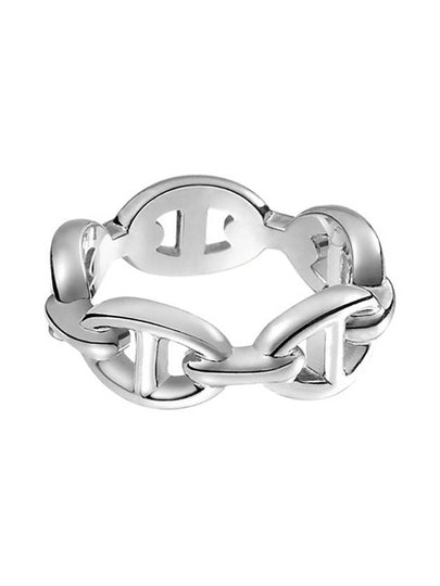 Small Chaine D'Ancre Enchainee Ring Silver - HERMES - BALAAN 2