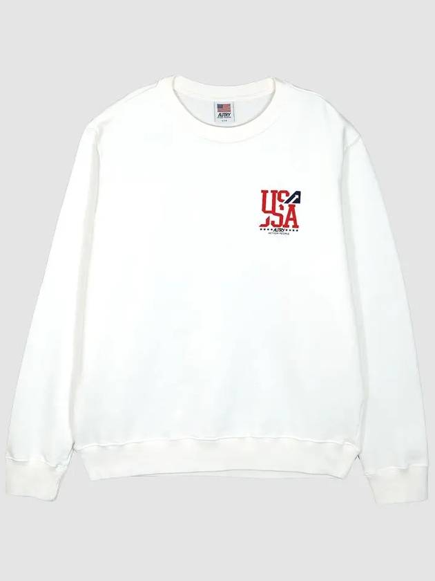 Iconic USA Logo Print Sweatshirt Ivory - AUTRY - BALAAN 2