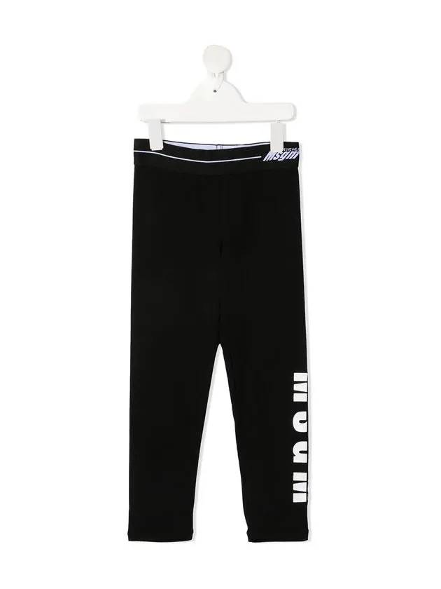 Kids Logo Stretch Leggings Black MS026823 110 - MSGM - BALAAN 2