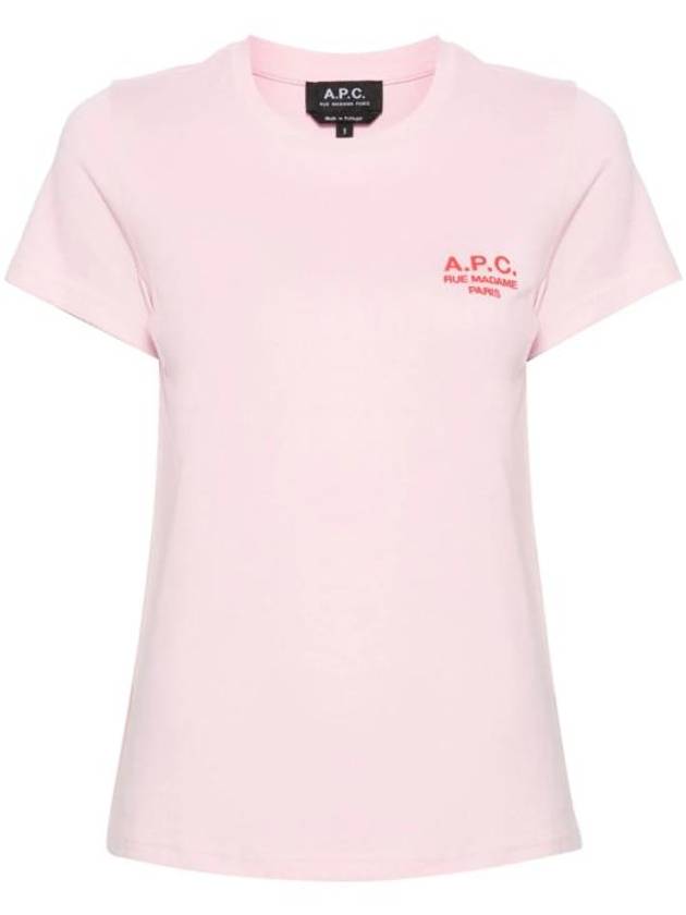 Denise Embroidered Logo Short Sleeve T-shirt Pink - A.P.C. - BALAAN 2