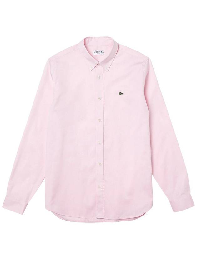 Men's Regular Fit Premium Long Sleeve Shirt Pink - LACOSTE - BALAAN 2