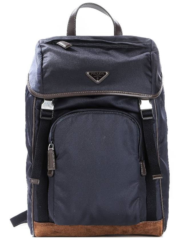 Triangle Logo Re-Nylon Backpack Blue - PRADA - BALAAN 2