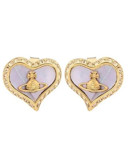 Petra Heart Pendant Layered Earrings Purple - VIVIENNE WESTWOOD - BALAAN 2