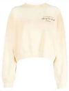 Logo Print Cropped Cotton Sweatshirt Light Yellow - SPORTY & RICH - BALAAN 2