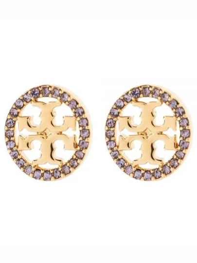 Miller Crystal Stud Earrings Gold - TORY BURCH - BALAAN 2