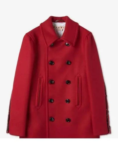 Breasted Wool Double Coat Red - MARNI - BALAAN 2