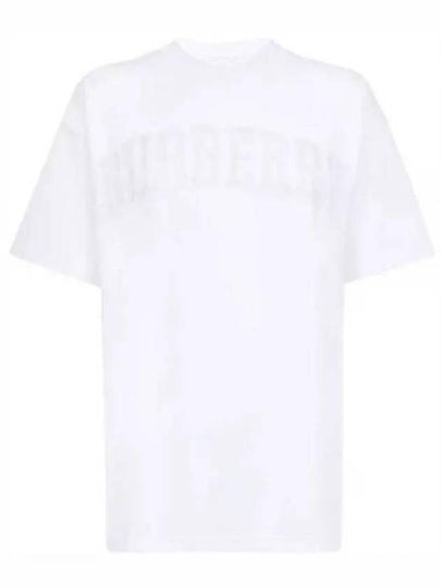 Lace Logo Cotton Oversized Short Sleeve T-Shirt White - BURBERRY - BALAAN 2