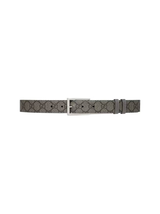 Square Buckle Reversible Belt Grey - GUCCI - BALAAN 1