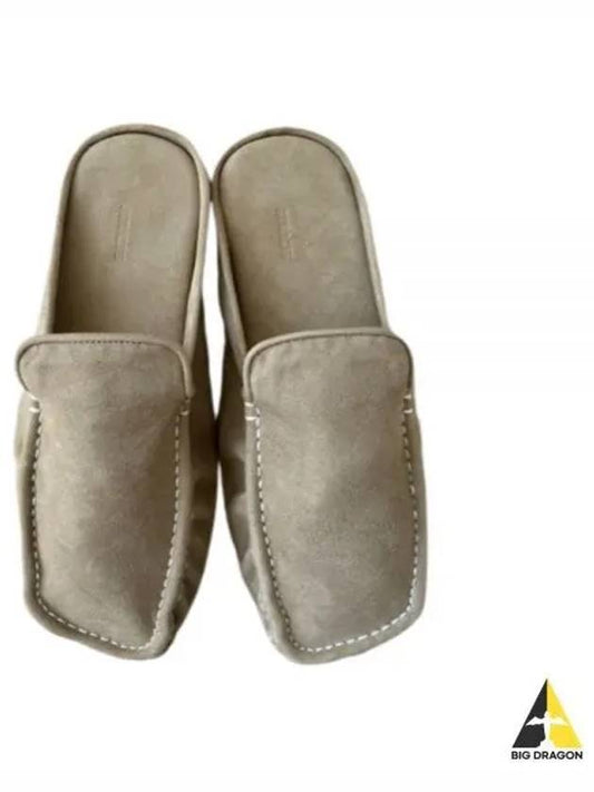 SUEDE MOCCASIN SLIPPER BEIGE A22SS01QD slippers - AURALEE - BALAAN 1