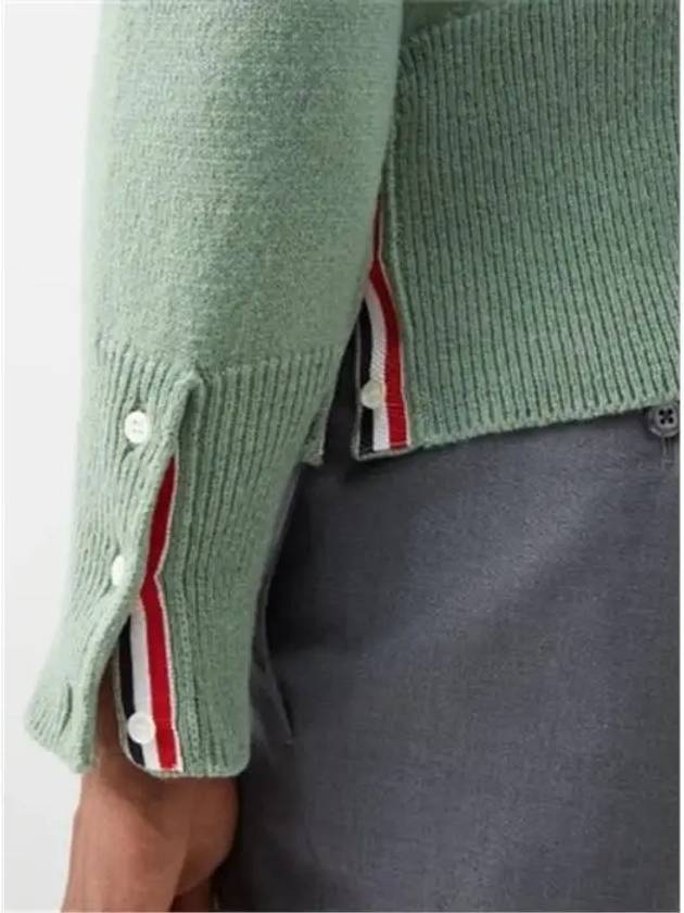 4 Bar Logo Wool Knit Top Green - THOM BROWNE - BALAAN 4