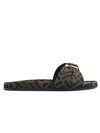 Feel FF Jacquard Slippers Brown - FENDI - BALAAN 1