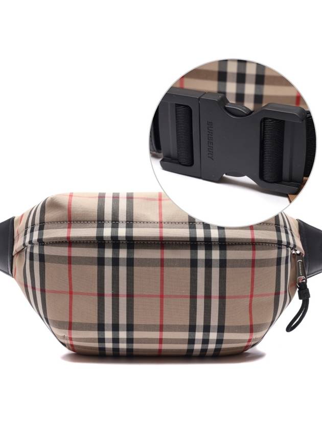 Medium Vintage Check Bonded Cotton Belt Bag Beige - BURBERRY - BALAAN 3