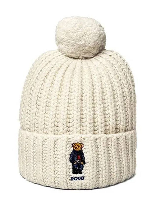 POLO RALPHLAUREN WC0522 105 Bear Rib Pom Beanie - POLO RALPH LAUREN - BALAAN 1