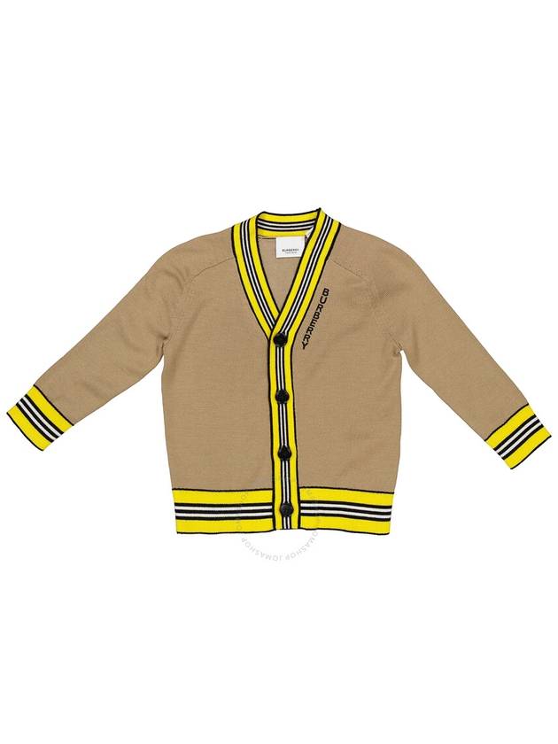 Stripped Trim Wool Cardigan Archive Beige - BURBERRY - BALAAN 1