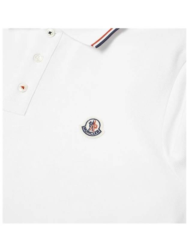 Logo Patch Short Sleeve Polo Optical White - MONCLER - BALAAN 6