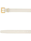 Monogram Square Leather Belt White - SAINT LAURENT - BALAAN 3