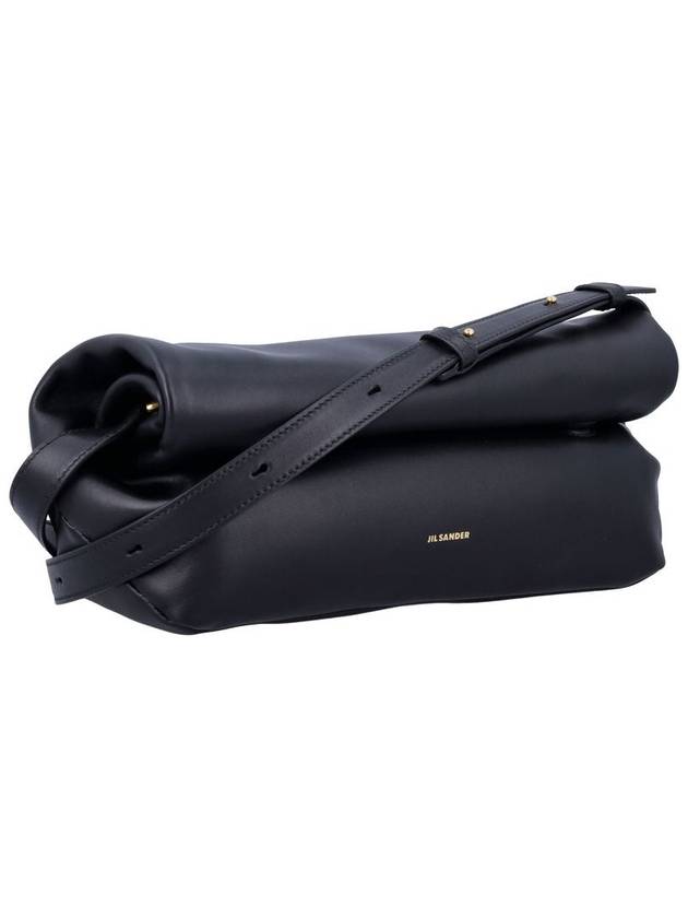 Rollup Leather Small Shoulder Bag Black - JIL SANDER - BALAAN 3