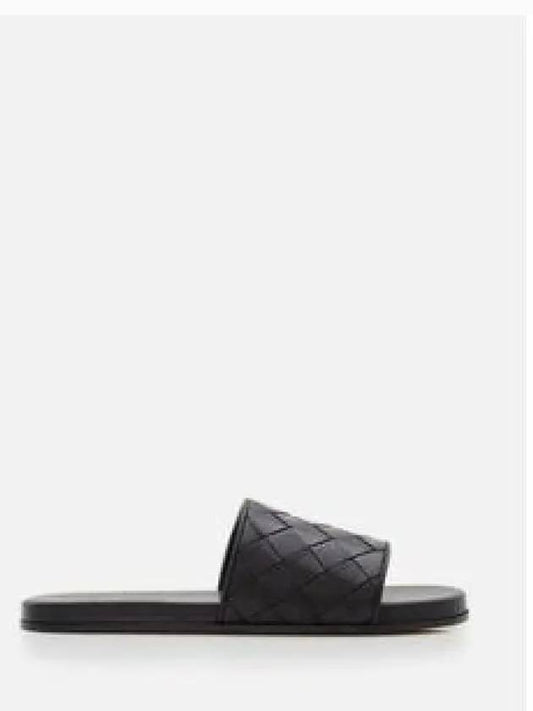 Intrecciato Leather Slippers Black - BOTTEGA VENETA - BALAAN 2