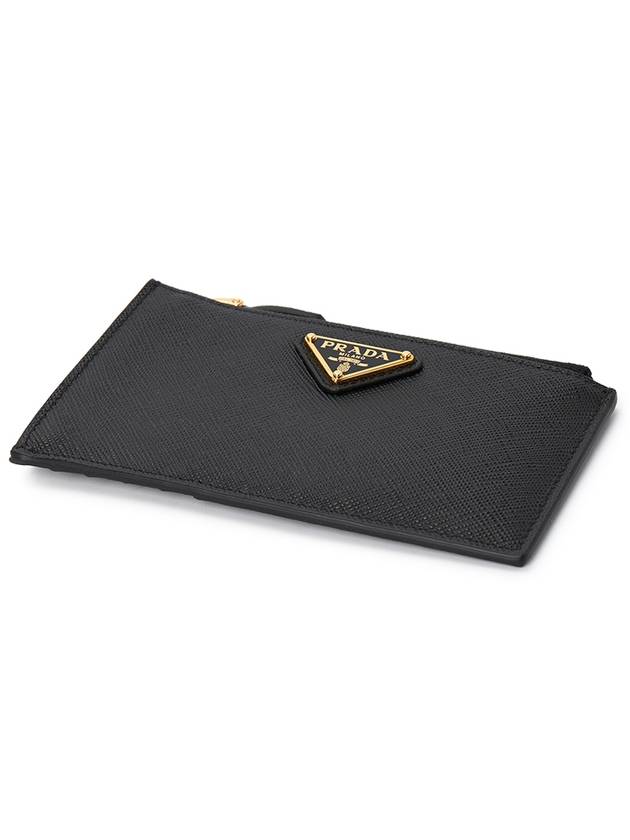 Saffiano Leather Card Wallet Black Silver - PRADA - BALAAN 4