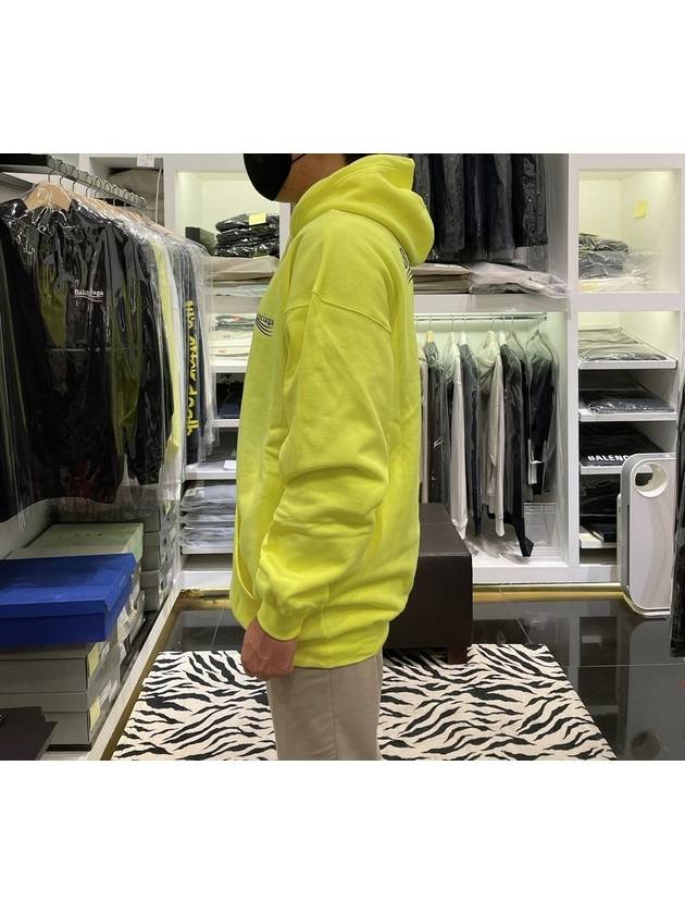 Wave Logo Hoodie Sweatshirt Neon Yellow - BALENCIAGA - BALAAN 5