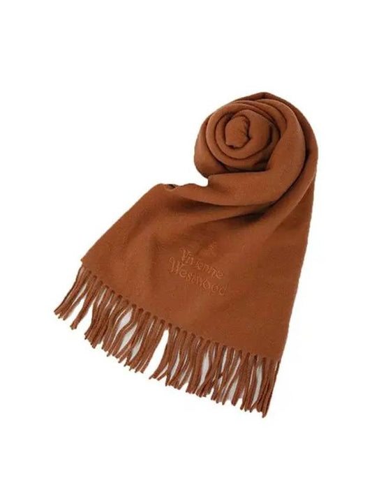 Logo Wool Muffler Brown - VIVIENNE WESTWOOD - BALAAN 2