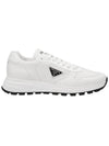 Triangle Logo Leather Low-Top Sneakers White Black - PRADA - BALAAN 3