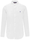 Embroidered Pony Linen Long Sleeve Shirt White - POLO RALPH LAUREN - BALAAN 2