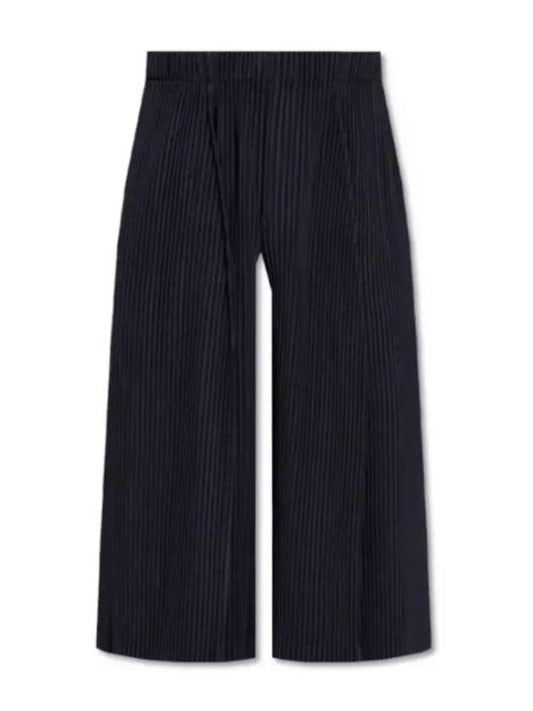 Pleated Cropped Wide Pants Dark Navy - ISSEY MIYAKE - BALAAN 2