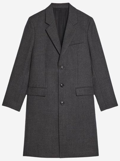 Men's Virgin Wool Single Coat Dark Grey - AMI - BALAAN 2