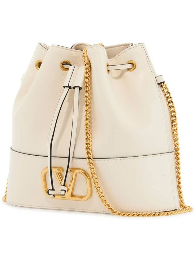 mini bucket bag in ivory leather with chain - VALENTINO - BALAAN 3