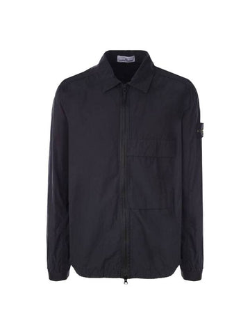 Naslan Garment Dyed Compass Patch Zip-up Jacket Black - STONE ISLAND - BALAAN 1